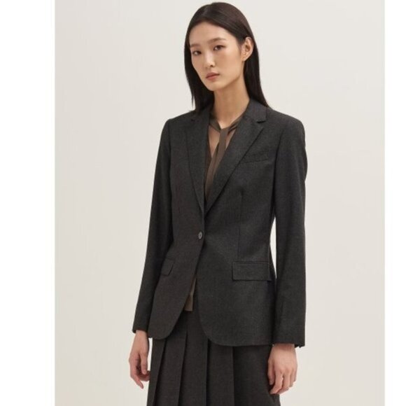 THEORY Staple Blazer in Sleek Flannel - Picture 2 of 9